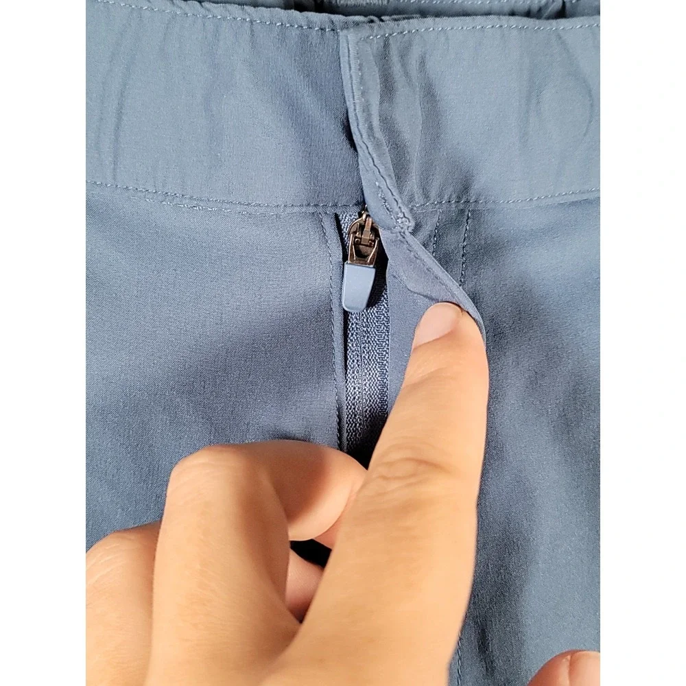 Fabletics Slim Fit Performance Trouser Pants Mens 30x27 Blue Zipper Pockets Gym